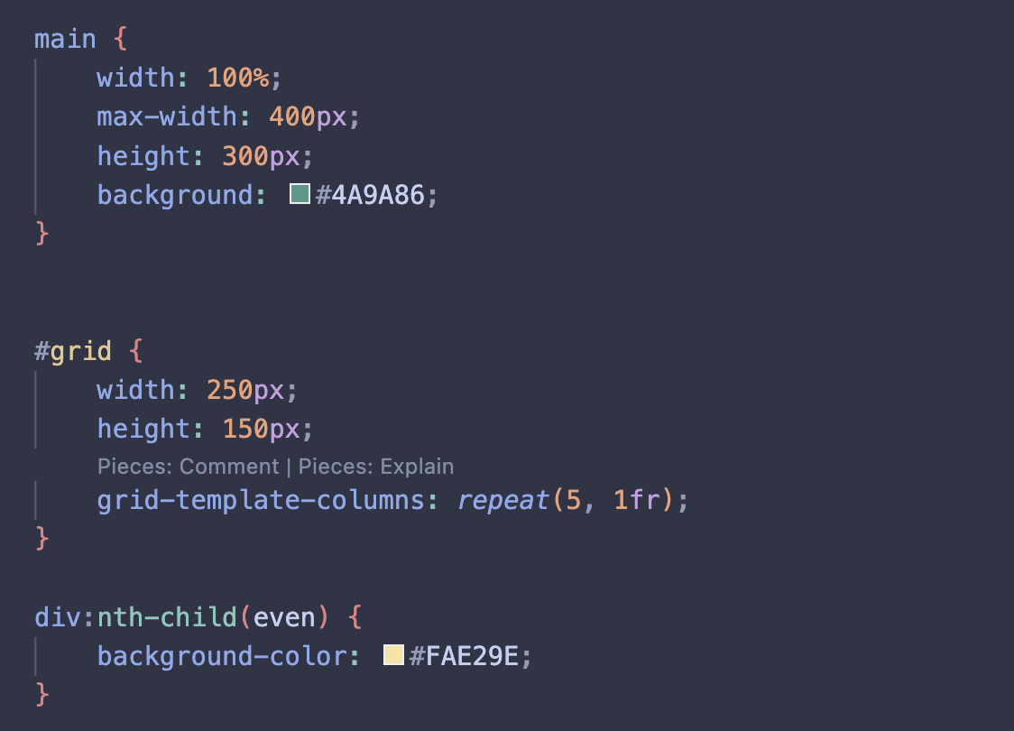 CSS code