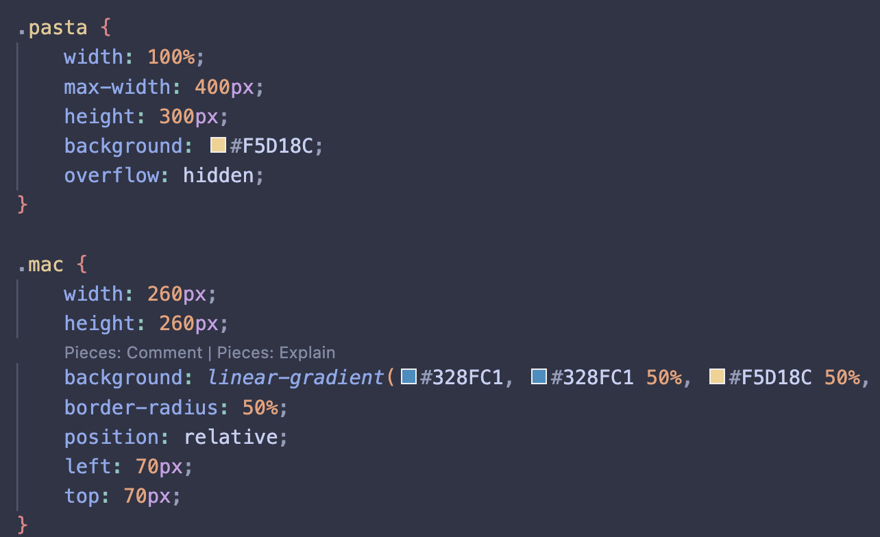 CSS code