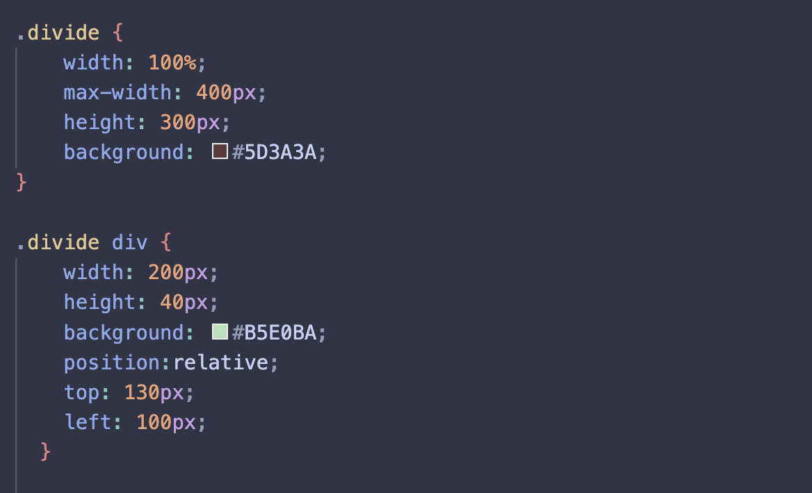 CSS code