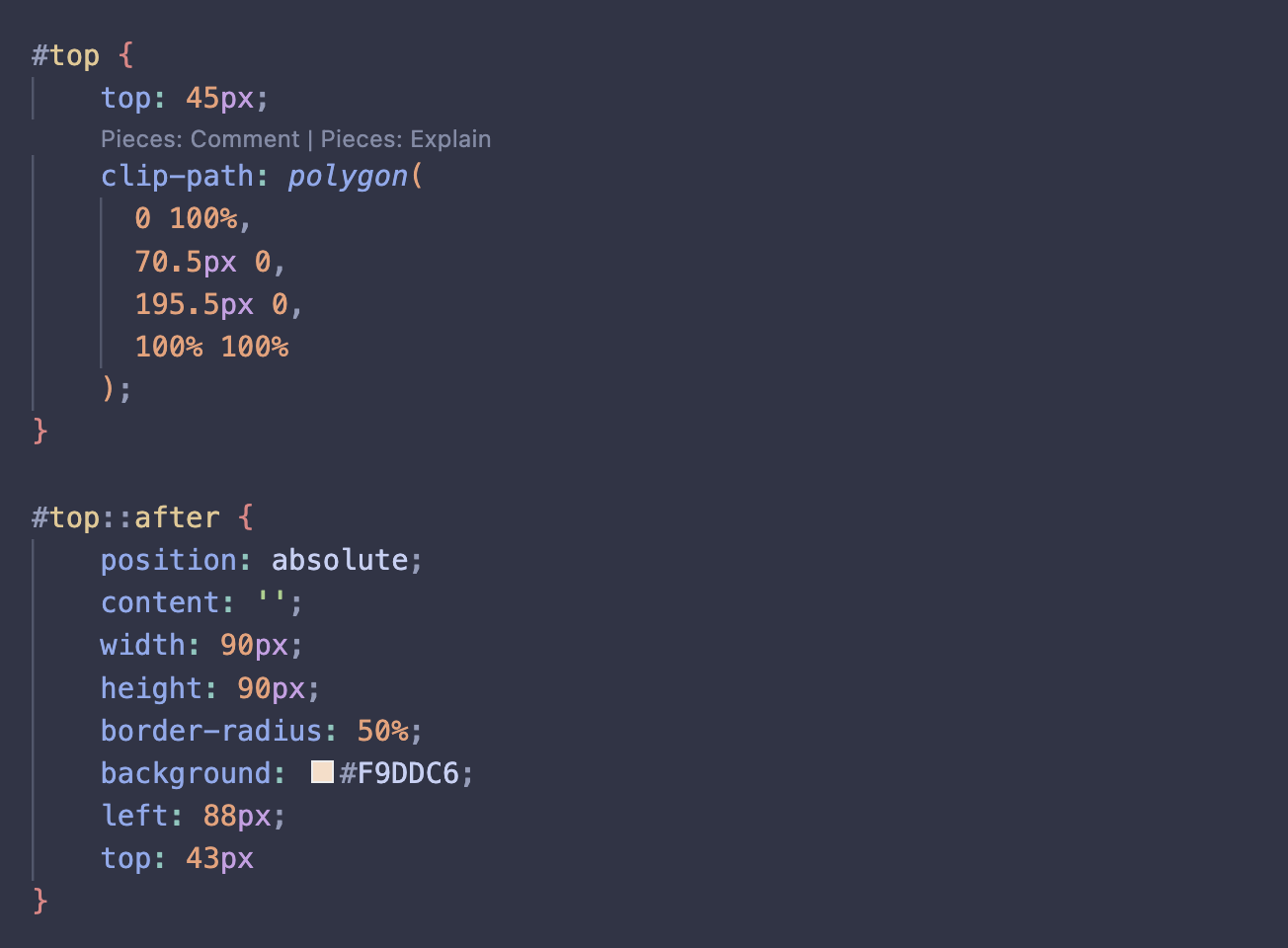 CSS code