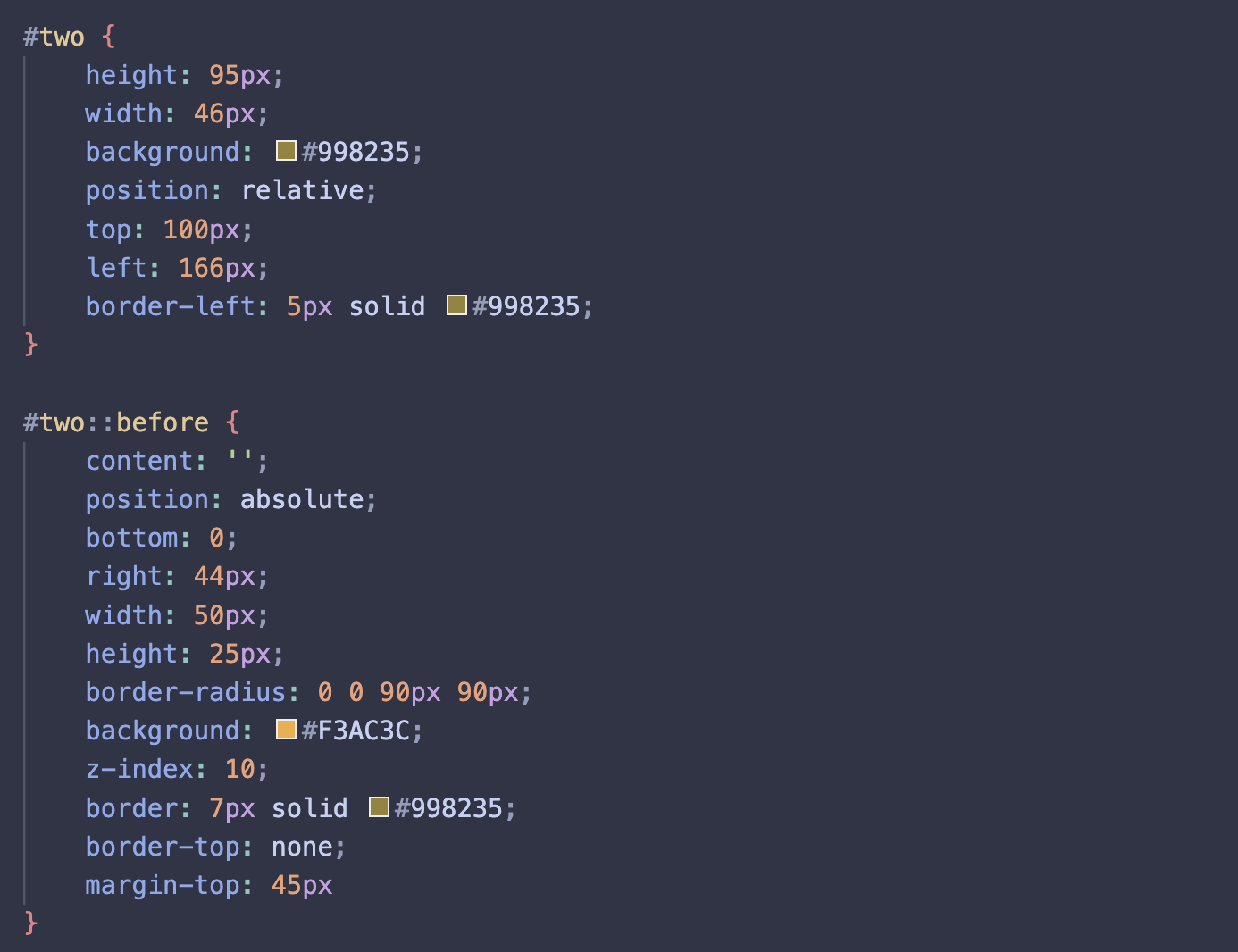 CSS code