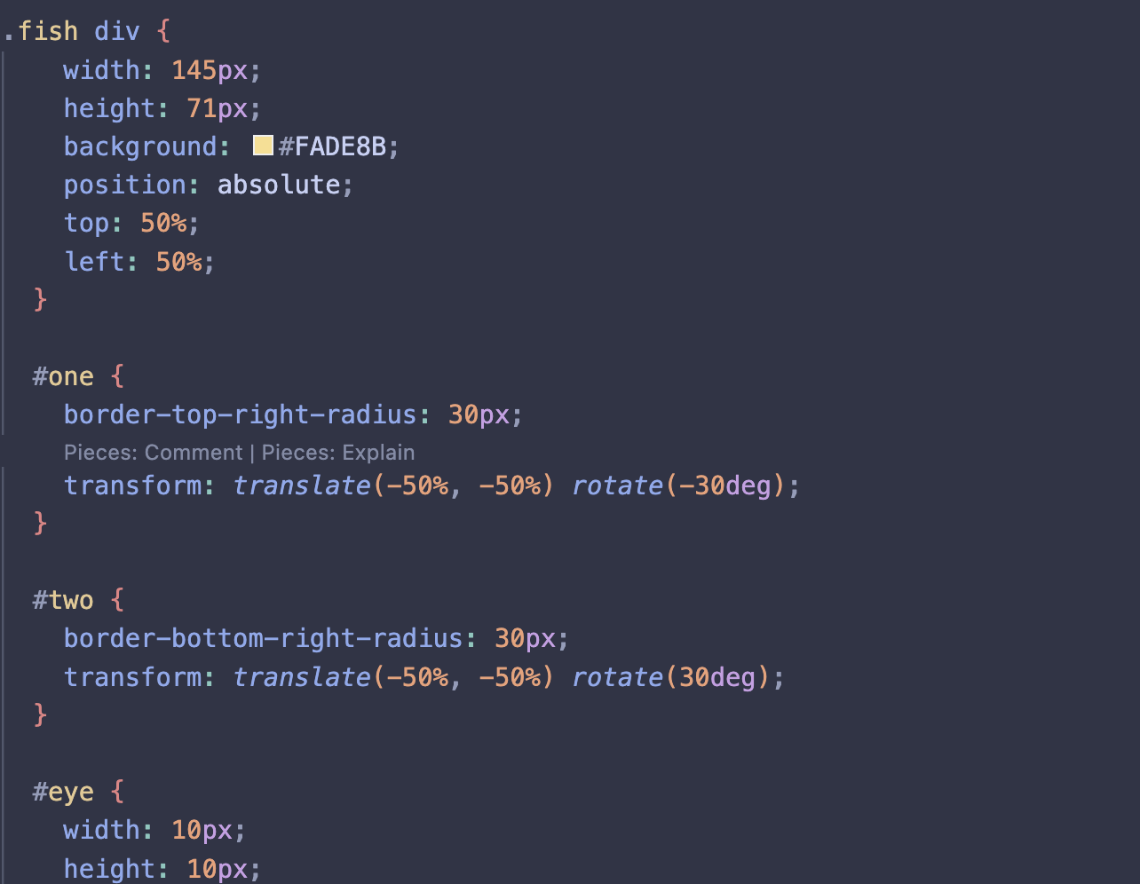 CSS code