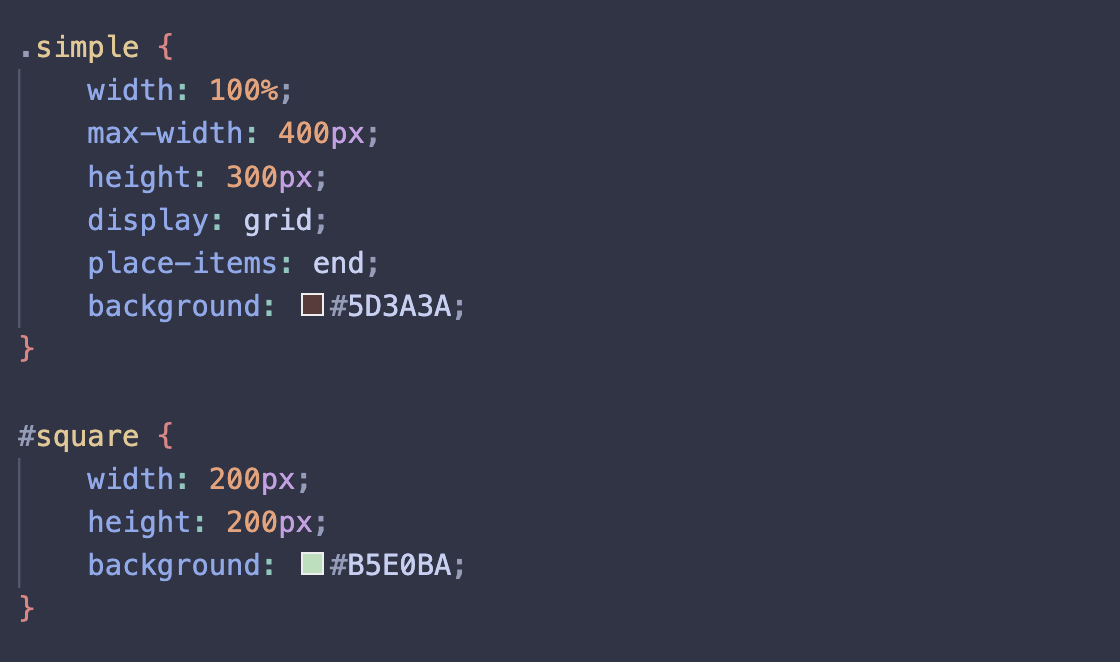 CSS code